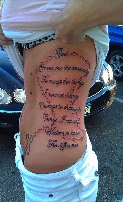 The Tattoo Den  Serenity prayer on the left thigh Tattoo  Facebook